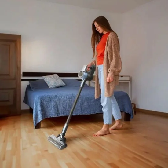 Powerology Cordless Stick Vacuum Cleaner With Detachable Battery - Dark Grey